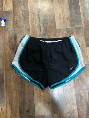 Nike Black Shorts with Teal and White Trim